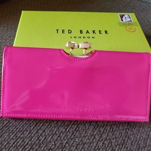 Ted baker London fuscia patent leather wallet